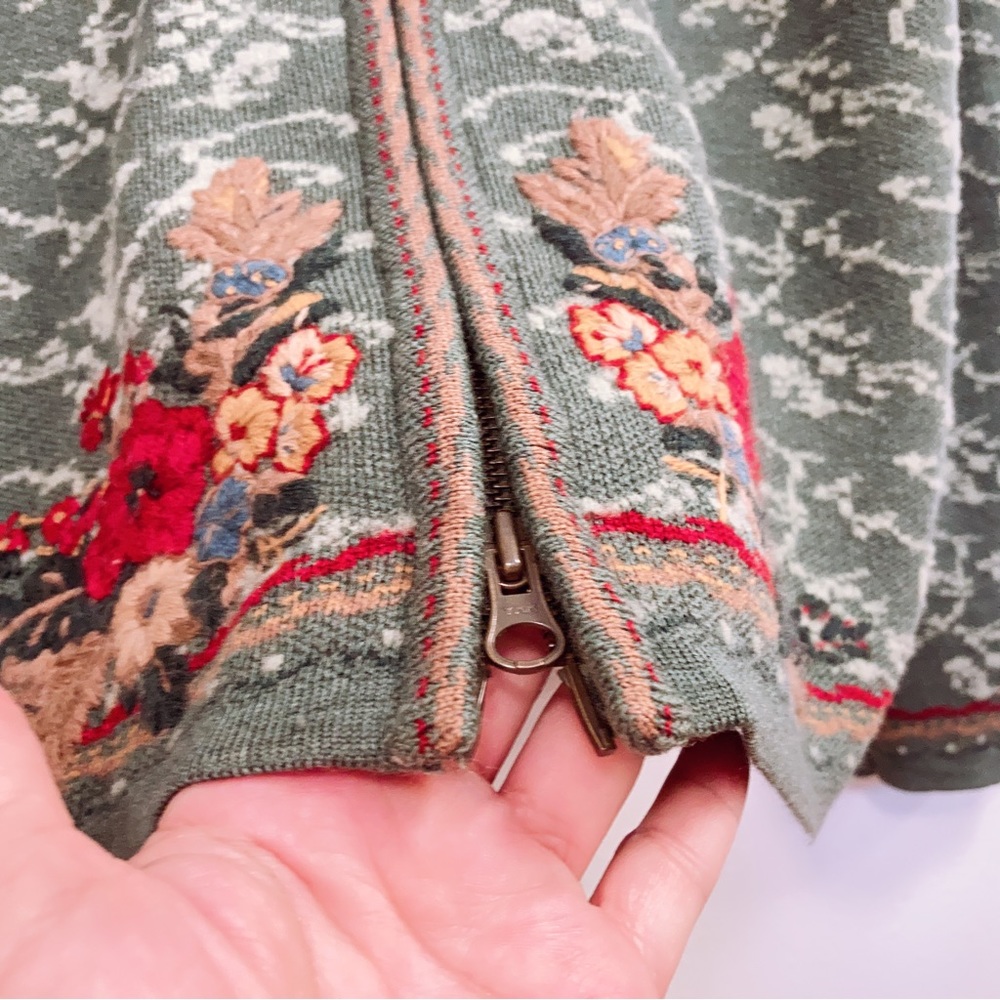 Pendleton Wool Blend Lined Embroidered Zipper Swe… - image 2